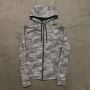 Lululemon Define‎ Jacket Womens 10 Heather Black Hooded Nulu Full Zip Athletic